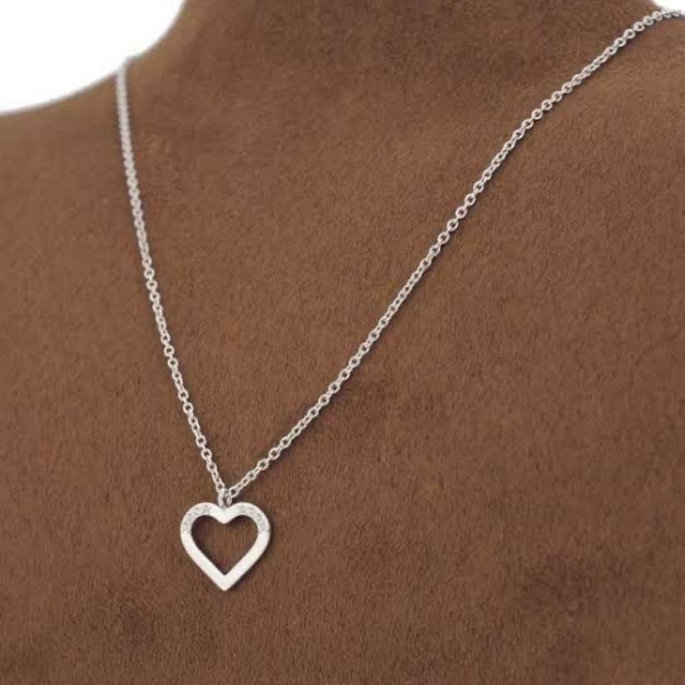 NEW Swarovski Silver Heart Shaped Necklace